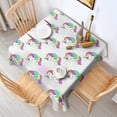 thumbnail image 2 of White Unicorn Head Pattern Square Tablecloth,Waterproof Square Table Cover,Wipeable Spillproof Washable Table Cover for Home Kitchen Party Decor 60"x60"(152x152cm), 2 of 6