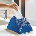 thumbnail image 6 of Pofeuu Blue Christmas With Snowflakes Print Tissue Box Cover, Modern Decorative PU Leather Rectangular Tissue Box Case Organizer Holder for Vanity Countertop, Night Stands, Livingroom, 6 of 7