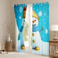thumbnail image 3 of Manfei Cute Snowman Blackout Curtains Set of 2 (52x84 Each),Merry Christmas Window Curtains,White Blue Curtains and Drapes For Girls Kids,Ultra Soft Home Decor, 3 of 6