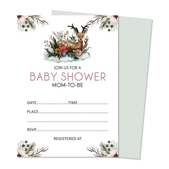 Inkdotpot 30 Fill In StyleBaby Shower Invitation Cards Jungle Animals Gender Neutral Blank Invites