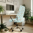 thumbnail image 3 of Renewold Easter Rabbit Eggs Floral Blue Office Chair Cover Removable Rotating Boss Chair Cover for Armrest Chairs Removable Swivel Chair Slipcover Stretchy Spandex Fabric Cover, L, 3 of 7