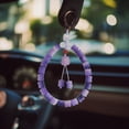 thumbnail image 4 of CxhicLuv Car Pendant, Auto Hanging Accessory, 4.7x2.4x0.4 Inch Weaving Rearview Mirror Pendant, Car Interior Decor Accessories, Decorate & Elevate Style, Car Owners, Business Users, Purple, 4 of 6