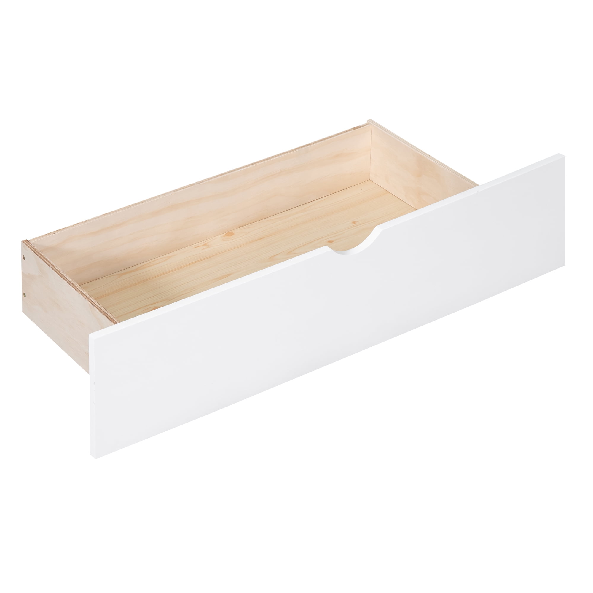 Euroco Wood Twin over Twin Bunk Bed with Drawers and Storage Shelves, White