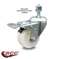thumbnail image 2 of 3 Inch SS Nylon Wheel Swivel ½ Inch Threaded Stem Caster with Total Lock Brake, 2 of 2