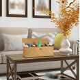 thumbnail image 7 of Wicker Shelf Baskets with Lid, Wicker Basket for Storage,Rectangular Woven Baskets Boxes 3-Section Home Decor Organizer (Orange), 7 of 7