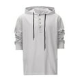 thumbnail image 4 of Krdevn Hoodies for Men - Men's Casual Hoodie Lightweight Pullover Sweatshirt for Spring Summer Everyday Wear Comfortable Plain Hooded Top - Sweatshirts for Men,Color:White,Size:L, 4 of 9
