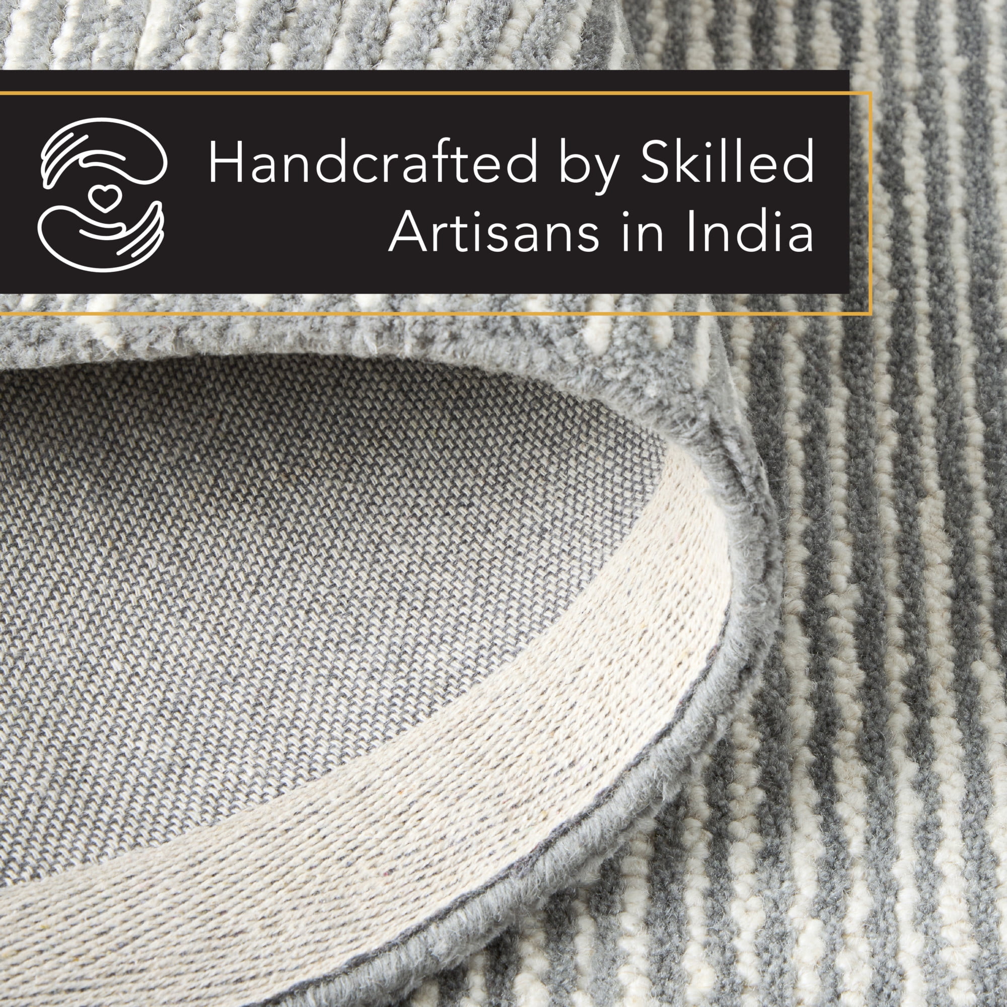 TOWN & COUNTRY LUXE Rita Ribbed Textured Hand Tufted 100% Wool Area Rug, Grey/Blue/Ivory, 5'x7'