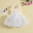 thumbnail image 2 of Fortune 1-6 Ans Fille une Ligne Robe Bambin Sans Manches Arc Tulle Robes Robe d'Anniversaire d'Été, 2 of 8