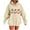 Beige, variant on Plus Size Hoodies for Women Christmas Long Sleeve Hooded Sweatshirts Pullover Tops with Pocket Baggy Fall Clothes