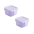 thumbnail image 1 of Oleegame 2PC Produce Storage Mini Plastic Food Storage Containers With Lids, Small Airtight Containers, Square School Lunch Containers For Children, Leftover Food Containers Purple, 1 of 3