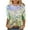 Green, variant on LEAVINGSUO Summer Tops for Women 2024! Women's Fashion Printing Loose T-Shirt Mid-length 3/4 Sleeves Blouse Round Neck Casual Tops