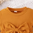 thumbnail image 5 of BOOMNY Girls Outfit 2 Peice Sets Solid Ribbed Long Sleeve Bodysuit Flared Pants Sets for Kids Soft Clothing Set, 5 of 9