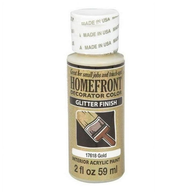 Homefront 17618 2 oz Gold Glitter Decorator Color Acrylic Paint - pack of 3