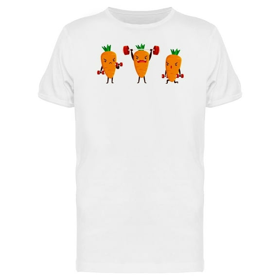 Three Carrots Exercising Doodle T-Shirt Men -Image by Shutterstock, Male 3X-Large