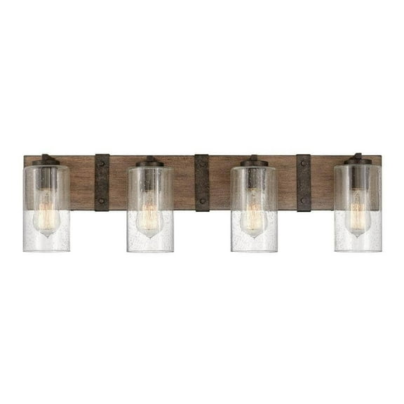 4 Light Bathroom Vanity in Rustic Style 30.75 inches Wide By 8.25 inches High-Sequoia Finish Bailey Street Home 81-Bel-4421056