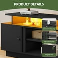 thumbnail image 3 of Uforic 70" TV Stand with Mount for 75''/80'' TV, Entertainment Center w/ Power Strip, LED Lights, Black, 3 of 8