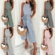 thumbnail image 2 of Primavera y verano Moda europea y americana Pantalones casuales ajustados con cordones sexy a rayas con cuello redondo para mujer, 2 of 6
