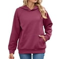 thumbnail image 2 of Plain Hoodie 2025 Long Sleeve Hooded Sweatshirt with Pockets Texture Pullover Essentials Hoodies for Women, 2 of 8