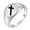 Silver, variant on Cross Rings for Men Women Couples Faith 12mm Classic Size 4 Stainless Steel Black Silver Rose Gold Plated Personalized Simple Jewelry Black Size 10