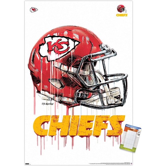 NFL Kansas City Chiefs - Drip Helmet 20 Wall Poster