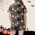 thumbnail image 5 of Shadoumai Halloween Two Piece Outfit Toddler Kids Girls Short Sleeve Casual Printed Top Shorts Loose Cut Breathable Fabric Daily Play Wear Ages 2–13 Girl Everyday Casual Ensemble, 5 of 6