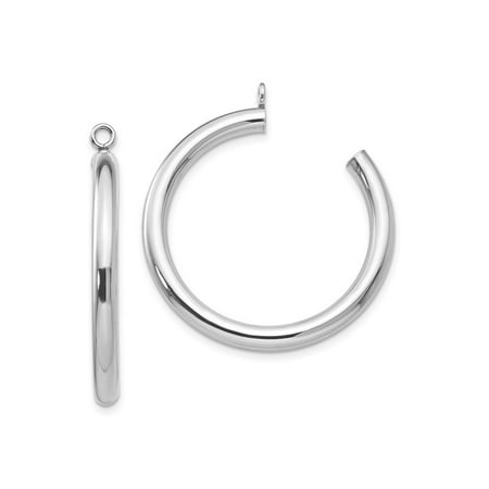 Jewelry S Network 14k White Gold Polished Hoop Earring 14k White Gold Polished Hoop Earring Jackets 30x3 Mm