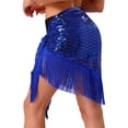 thumbnail image 2 of HULIJA Women's Belly Dance Hip Scarf Glittery Sequin Fringe Triangle Short Skirt Latin Jazz Dance Skirts Blue One Size, 2 of 6