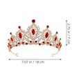 thumbnail image 2 of Bridal Wedding Party Headpiece Red Zinc Alloy Crown Shape Sparkly Hairband Elegant Look 1Pcs, 2 of 4