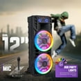 thumbnail image 4 of RIDWIND 8000W Peak Power Dual 12" Woofers Portable Bluetooth Speaker Indoor & Outdoor Loud Heavy Bass Sound System With Microphone RGB Party Lights Remote Control Support TWS/USB/FM/AUX/TF, 4 of 10