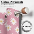thumbnail image 2 of White Daisy Outdoor Curtains for Patio Waterproof, Flowers Pink Background Minimalist Modern Art Grommet Curtains for Porch Outside Privacy Drape for Gazebo Garden Pergola, 1 Panel, 54x95in, 2 of 9
