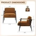 thumbnail image 6 of Garvee Mid Century Modern Accent Chair with Metal Frame, with 7.79" Spring Foam Cushion, Brown, 6 of 9