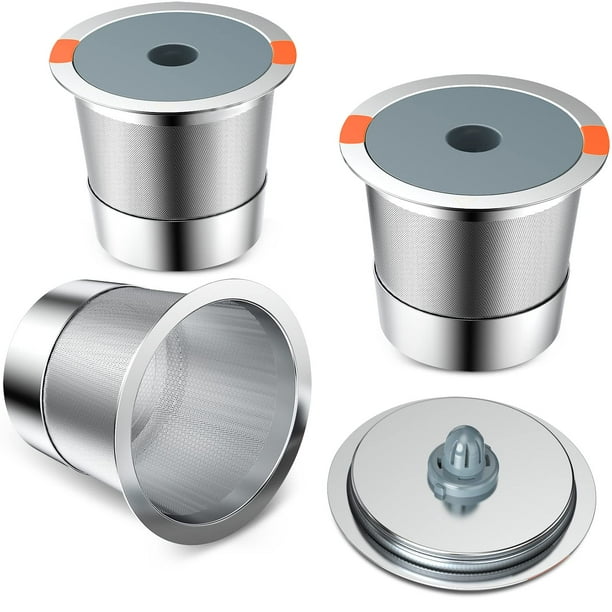 Vasos K reutilizables para cafeteras Keurig de acero inoxidable (paquete de 3)