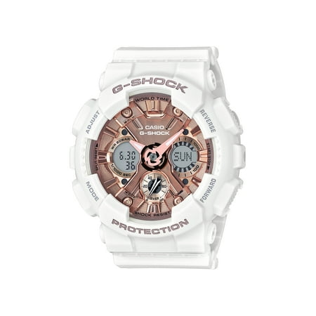 - Casio Women's G-Shock S Series Rose Gold Dial Sports Watch GMAS120MF-7A2