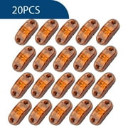 Htwon 20PCS 2.5" Marker Lights LED Truck Trailer Oval Clearance Side Light Amber/Red
