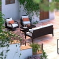 thumbnail image 2 of RST Brands Barcelo 4 PC Aluminum Modern Outdoor Seating Set - White/Cast Coral, 2 of 7