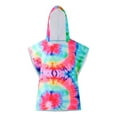 thumbnail image 6 of GYRATEDREAM Girls Swim Cover-Up Hooded Short Sleeve Tie Dye Beach Sundress Kids Child Summer Quick Dry Poncho Rash Guards 7 Years-11 Years, 6 of 8