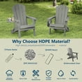 thumbnail image 5 of FOOWIN Folding HDPE Adirondack Chairs Set of 6, Light Gray, 5 of 6