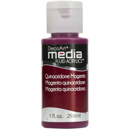 UPC: 0766218076670 | DecoArt Media Fluid Acrylic Paint 1 oz. Quinacridone Magenta (Series 5)