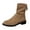 Khaki, variant on Khaki Ladies Ankle Boots Suede Back Zipper Mid Heel Round Toe Winter Casual Plus Size Solid