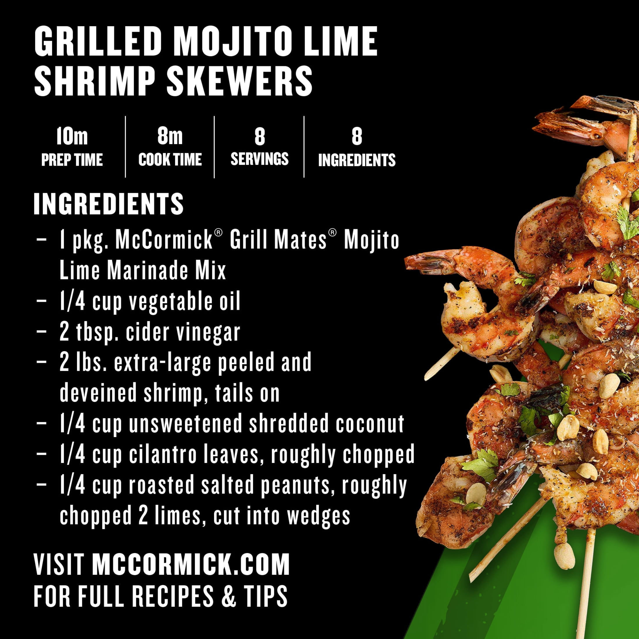 (2 pack) Grill Mates Seasoning Mix, Mojito Lime Marinade, 1.06 oz Packet