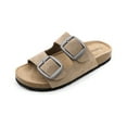 thumbnail image 2 of Women's Faux Suede Double Buckle Sandals, Cork Footbed, 2 of 6