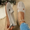 thumbnail image 4 of Mepaouo Women's Flat Shoes Knit Ballet Nurse Slip on Loafers Business Work Moccasins Casual Wedges, 4 of 7