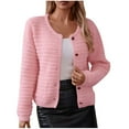 thumbnail image 2 of Wancir Women's Open Front Cardigan Sweaters Fashion Button Down Cable Knit Chunky Outwear Coats, 2 of 9