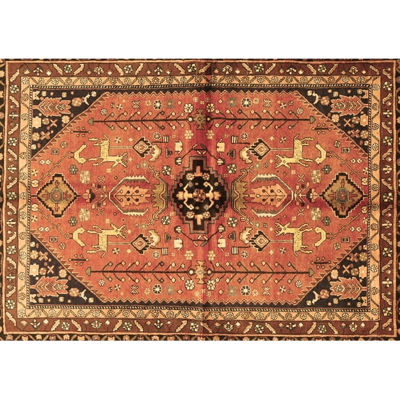 Ahgly Company Indoor Rectangle Persian Brown Traditional Area Rugs, 7' x 10'