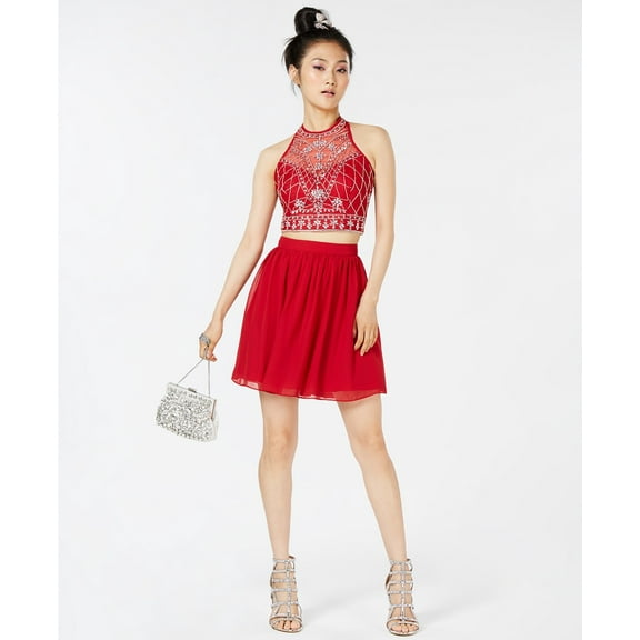 B Darlin - 2-Pc. Embellished Fit & Flare Dress - Juniors - 43528