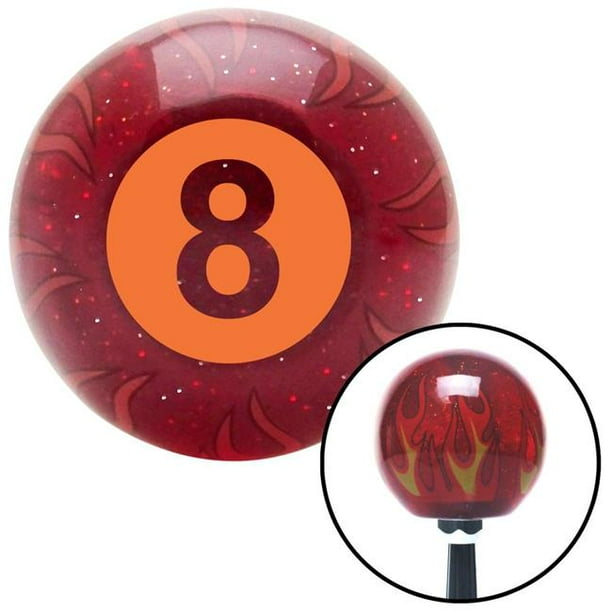 Bouton de Changement de Vitesse en Flocons de Métal Rouge à 8 Billes Orange avec M16 x 1,5 Levier de Vitesses Auto Brody