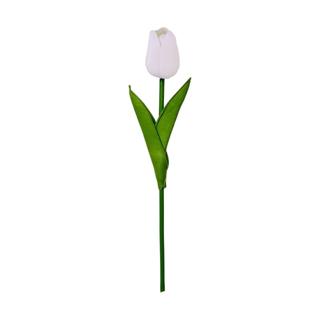 1 Pcs Fake Tulips Artificial Flowers,13.4 Inch Faux Tulips Flowers With Stems,Realistic Silk Flower For Home Kitchen Decor,Wedding Party Decor,Table Centerpieces,Valentine'S Day Gifts,(White,13.4 in)