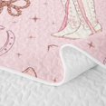 thumbnail image 5 of Manfei Cute Cowgirl Skull Twin Quilt Set 2 Pieces,Western Ribbon Bow Twin Coverlet Set,Light Pink,1 Bedspread and 1 Pillowcase, 5 of 7