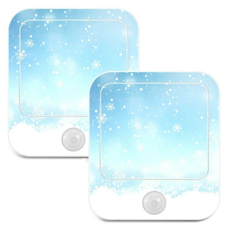 

Christmas with Snowflake LED Motion Sensor Night Light Plug into Wall 2 Pack Auto Dusk to Dawn Adjustable