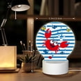 thumbnail image 6 of Daiia Red Funny Crab on Blue Stripe Pattern Acrylic Night Light, LED Touch Light, Bedroom Night Light, Soft Glowing Lamp Perfect Gift for Mother's Day, Birthday, or Christmas, 6 of 9